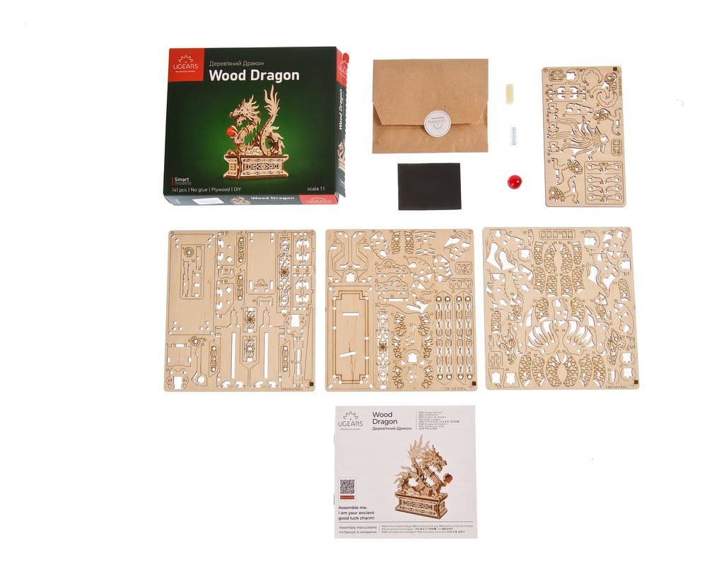 Ugears 3D-Holzpuzzle Holzdrache Image 2