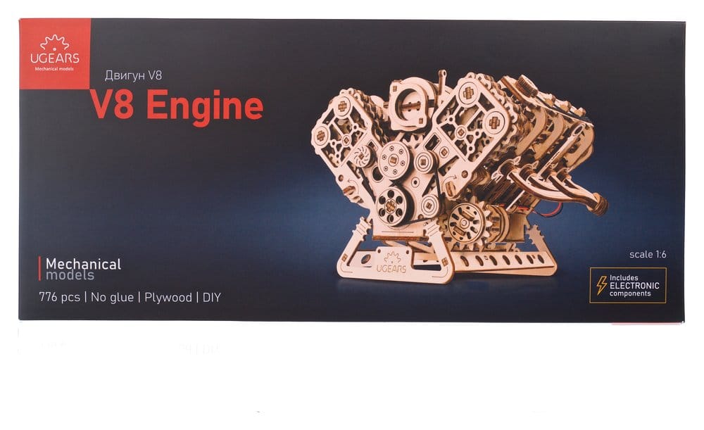 Ugears 3D-Holzpuzzle V8-Motor Image 2