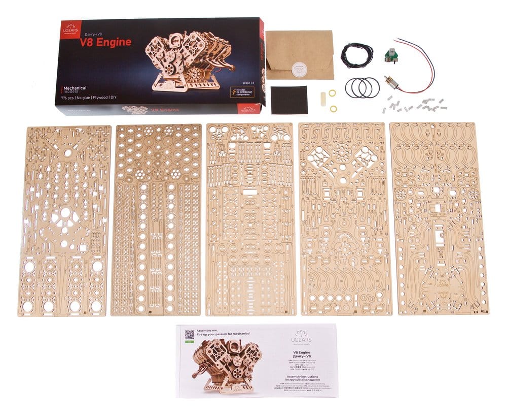 Ugears 3D-Holzpuzzle V8-Motor Image 4