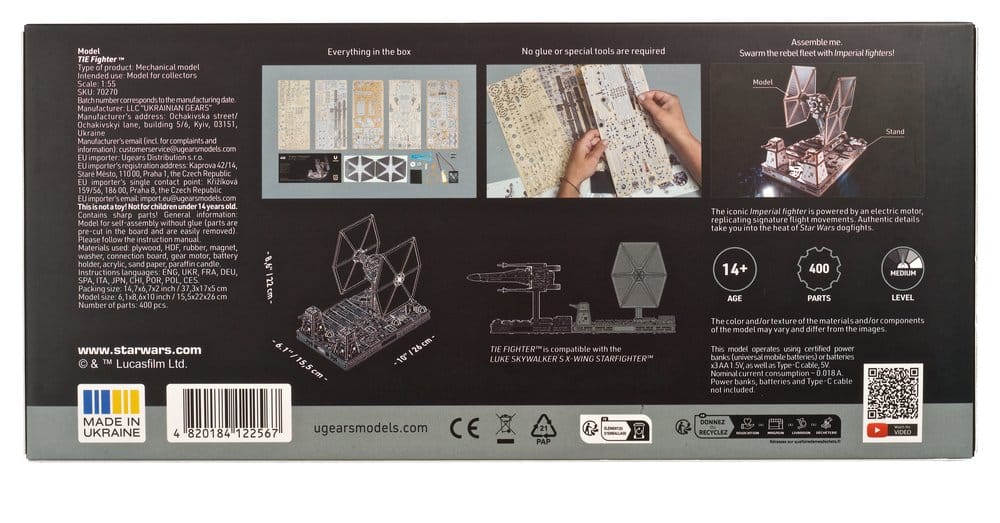 Star Wars 3D-Holzpuzzle TIE Fighter Image 25