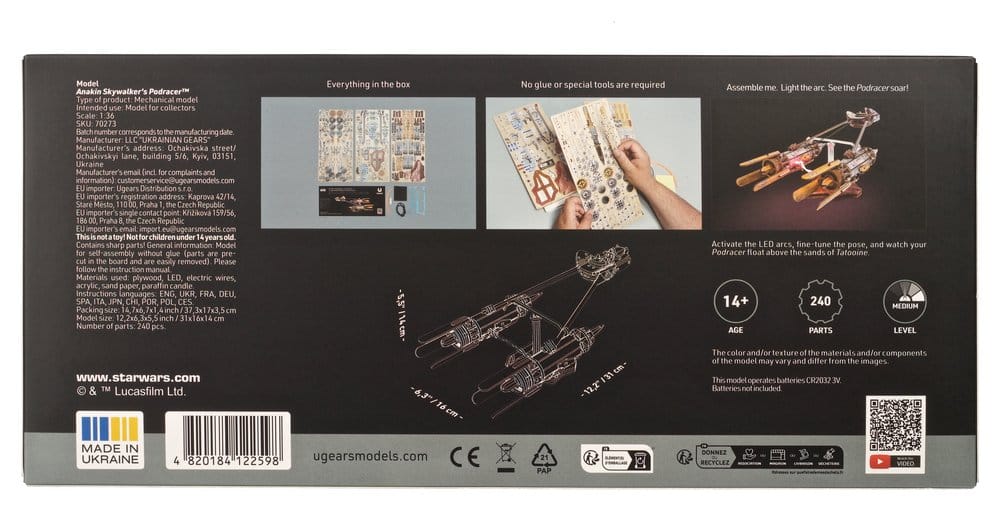 Star Wars 3D-Holzpuzzle Anakin Skywalker's Podracer Image 25