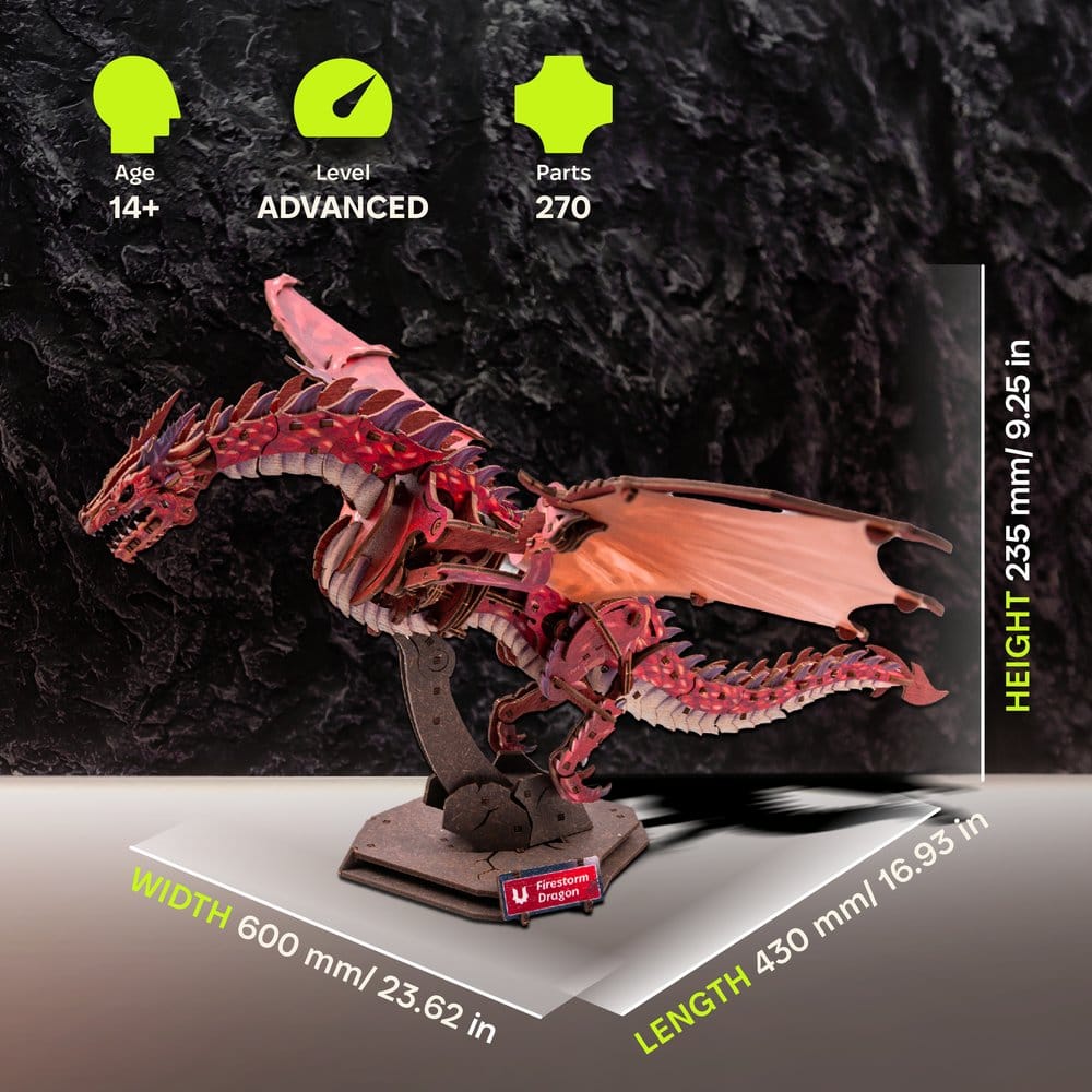 Ugears 3D Modellbausatz aus Holz Firestorm Dragon 43 cm Image 2