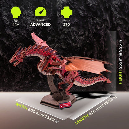 Ugears 3D Modellbausatz aus Holz Firestorm Dragon 43 cm Image 2