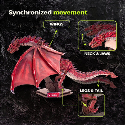 Ugears 3D Modellbausatz aus Holz Firestorm Dragon 43 cm Image 5