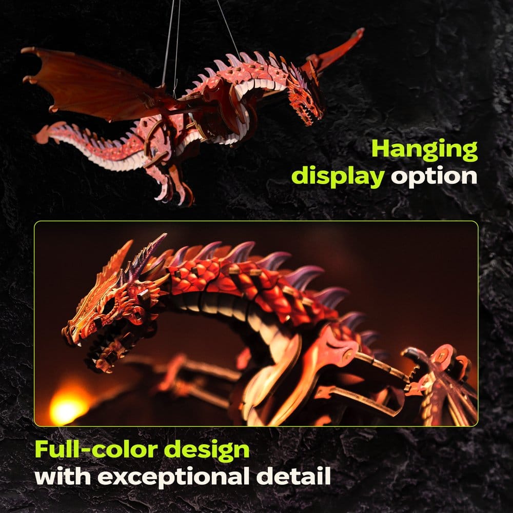 Ugears 3D Modellbausatz aus Holz Firestorm Dragon 43 cm Image 7