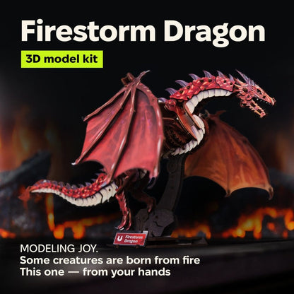 Ugears 3D Modellbausatz aus Holz Firestorm Dragon 43 cm Image 8
