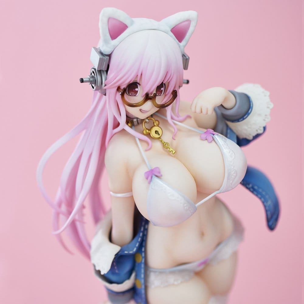 Super Sonico PVC Figur White Cat Ver. (Reissue) 27 cm Image 2