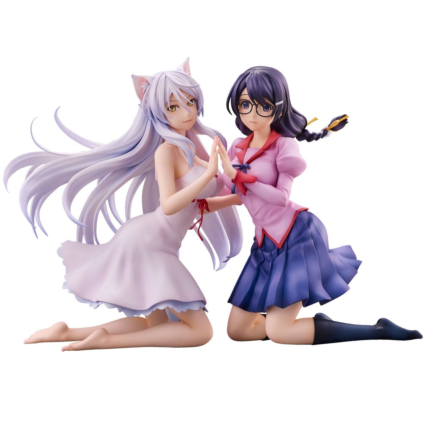 Nekomonogatari Monogatari Series PVC Statuen Tsubasa Hanekawa Set (re-run) 19 cm Image 1