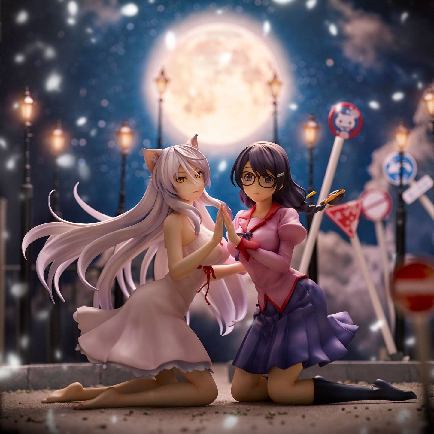 Nekomonogatari Monogatari Series PVC Statuen Tsubasa Hanekawa Set (re-run) 19 cm Image 2