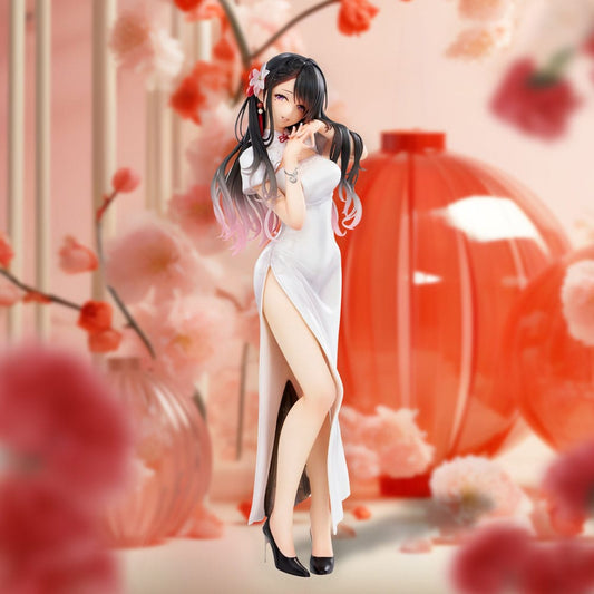 Original Illustration PVC Statue Mai Okuma illustration Healing-type white chinese dress lady 26 cm Image 2