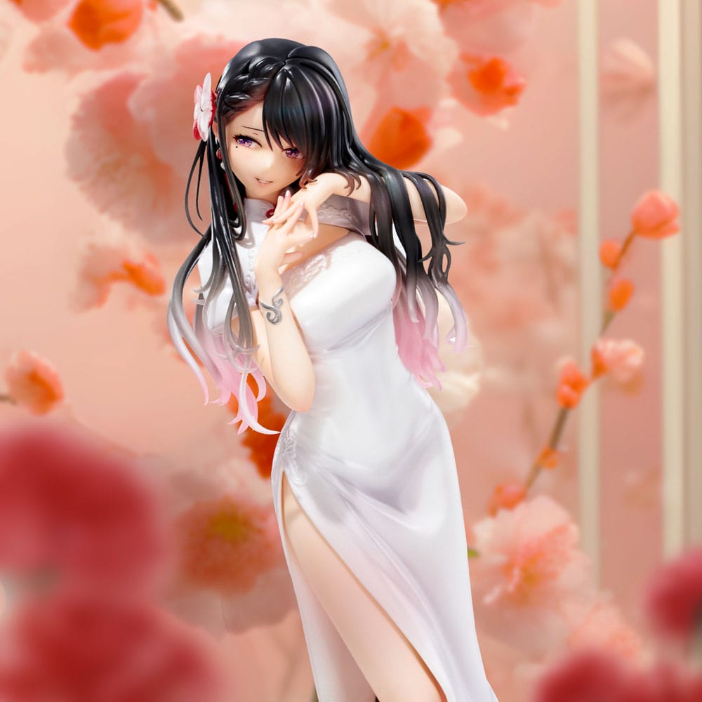 Original Illustration PVC Statue Mai Okuma illustration Healing-type white chinese dress lady 26 cm Image 4