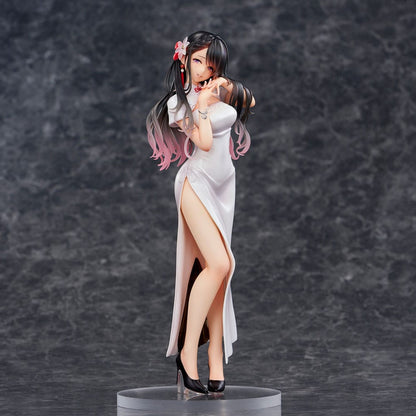 Original Illustration PVC Statue Mai Okuma illustration Healing-type white chinese dress lady 26 cm Image 5