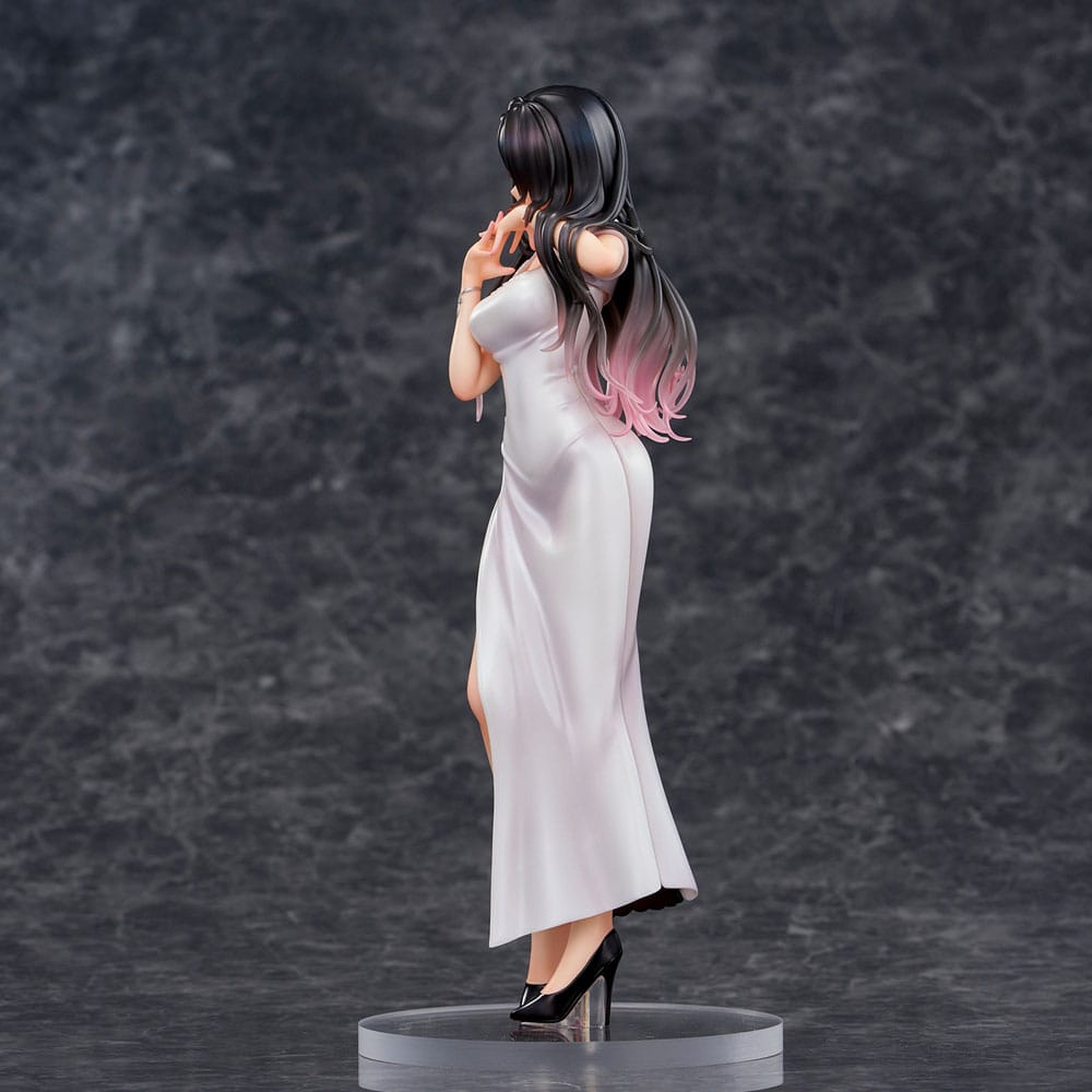 Original Illustration PVC Statue Mai Okuma illustration Healing-type white chinese dress lady 26 cm Image 7