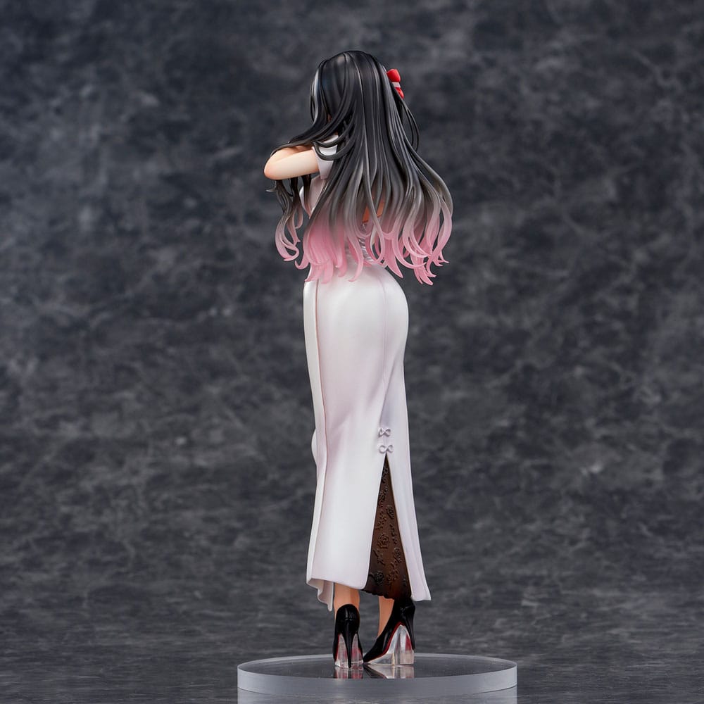 Original Illustration PVC Statue Mai Okuma illustration Healing-type white chinese dress lady 26 cm Image 8