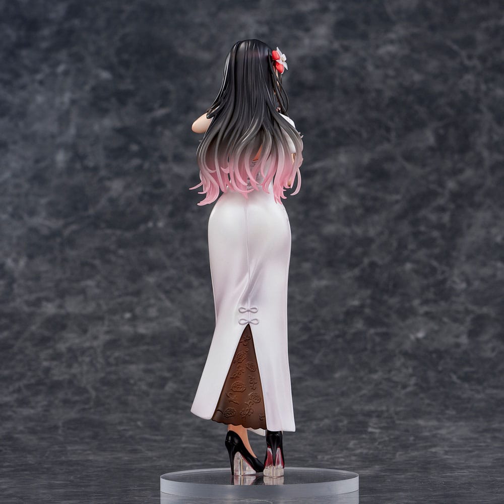 Original Illustration PVC Statue Mai Okuma illustration Healing-type white chinese dress lady 26 cm Image 9