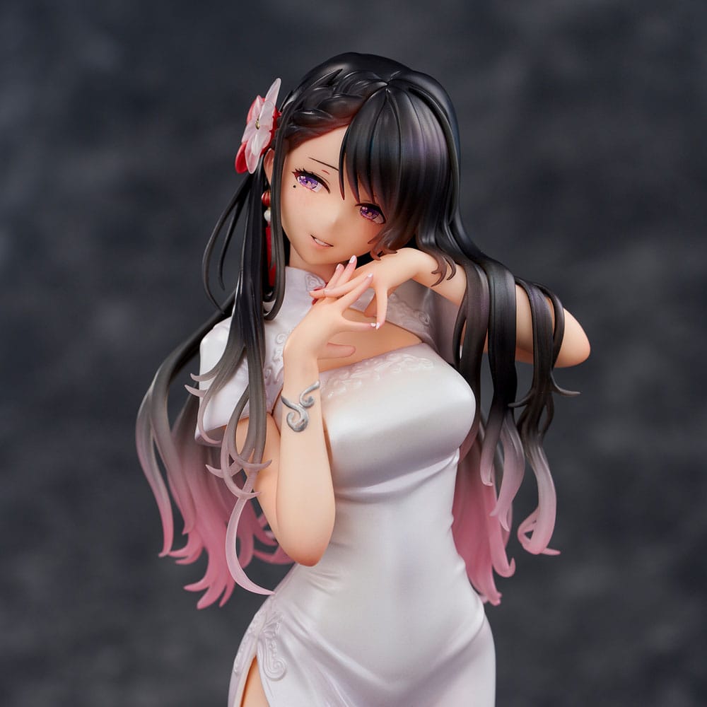 Original Illustration PVC Statue Mai Okuma illustration Healing-type white chinese dress lady 26 cm Image 14