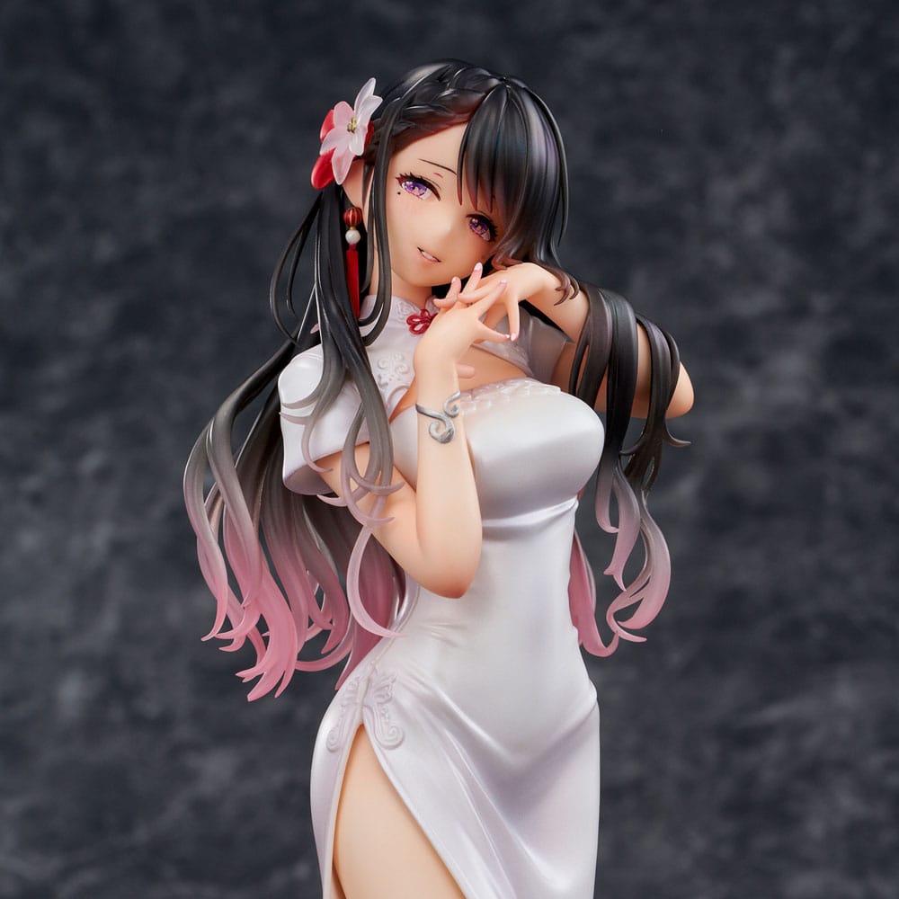 Original Illustration PVC Statue Mai Okuma illustration Healing-type white chinese dress lady 26 cm Image 15