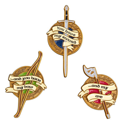 Herr der Ringe Trilogie Pin-Set Weapons of the Fellowship Image 1