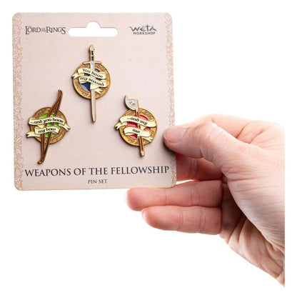 Herr der Ringe Trilogie Pin-Set Weapons of the Fellowship Image 2
