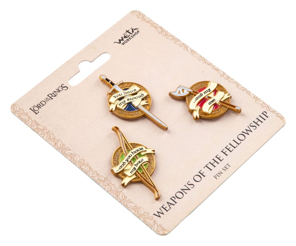 Herr der Ringe Trilogie Pin-Set Weapons of the Fellowship Image 3