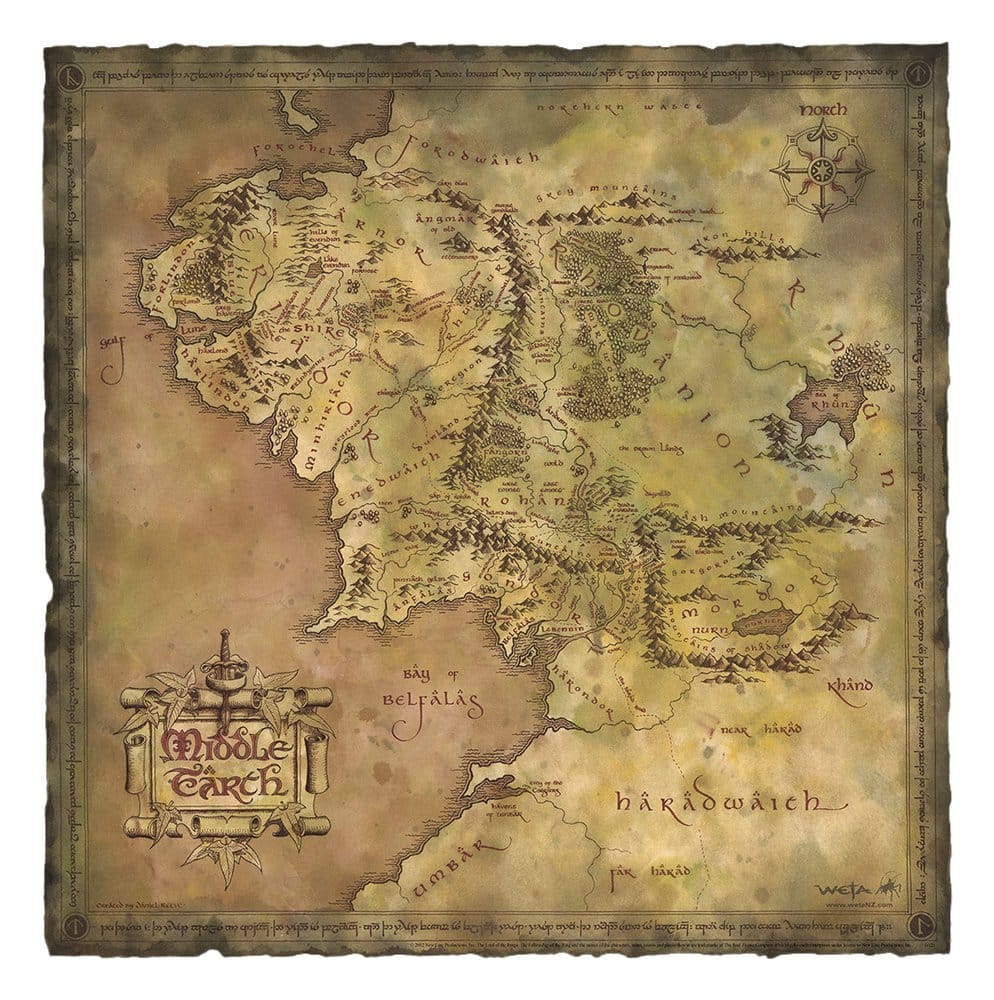 Herr der Ringe Kunstdruck Parchment Map of Middle-earth 59 x 30 cm Image 1