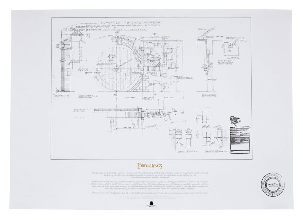 Der Herr der Ringe Bauplan Kunstdruck Beutelsend 59 x 42 cm Image 1