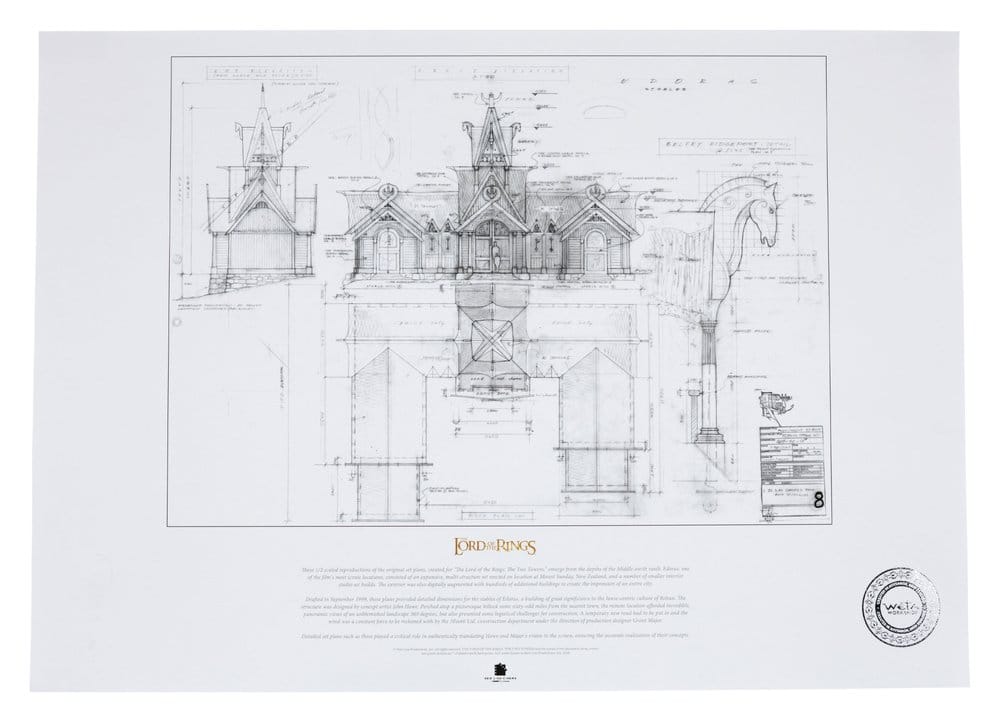 Herr der Ringe Bauplan Kunstdruck The Stable of Edoras 59 x 42 cm Image 1