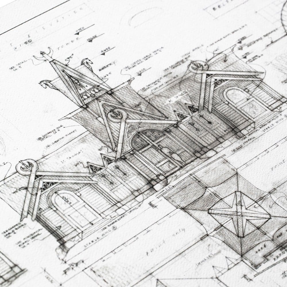 Herr der Ringe Bauplan Kunstdruck The Stable of Edoras 59 x 42 cm Image 3