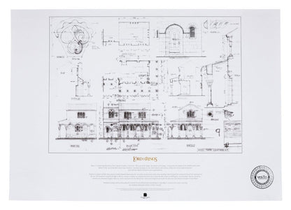 Herr der Ringe Bauplan Kunstdruck The Courtyard of Minas Tirith 59 x 42 cm Image 1
