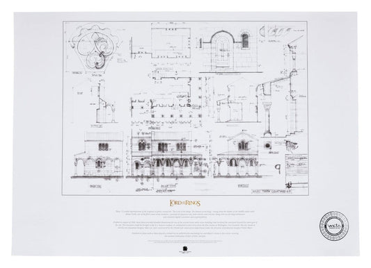 Herr der Ringe Bauplan Kunstdruck The Courtyard of Minas Tirith 59 x 42 cm Image 1