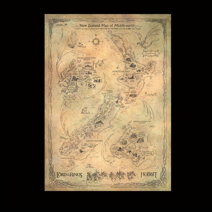 Der Hobbit Kunstdruck New Zealand Map of Middle Earth 50 x 70 cm Image 2