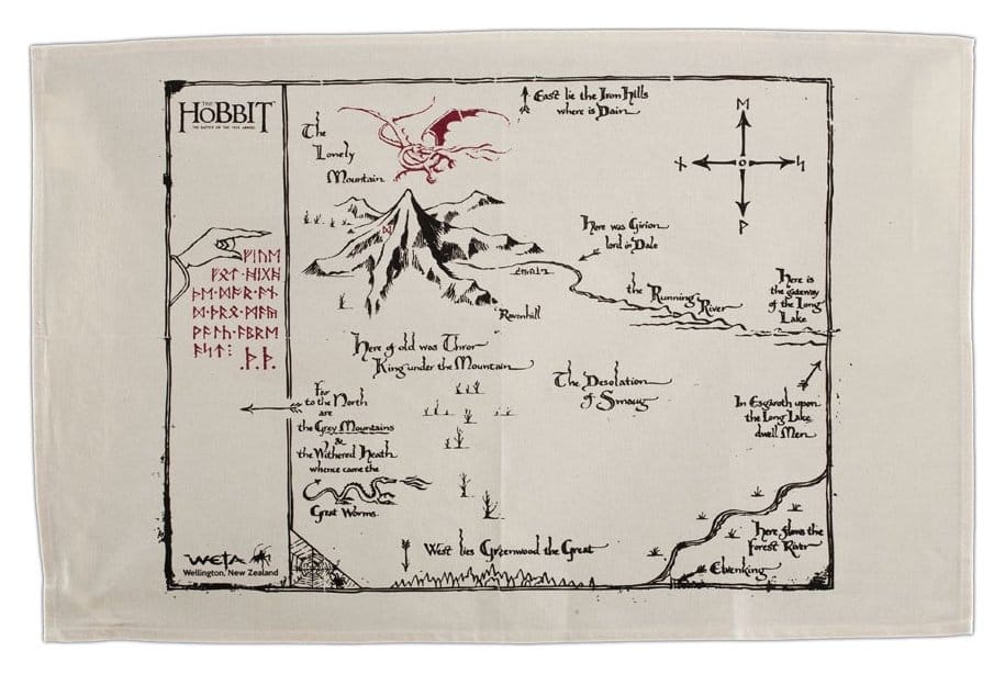 Der Hobbit Geschirrtuch Thorins Map 72 cm Image 1