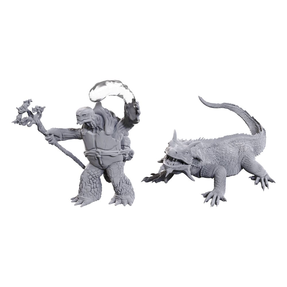 D&D Nolzur's Marvelous Miniatures Miniaturen unbemalt Tortle Druid & Wild Shape Giant Lizard Image 1