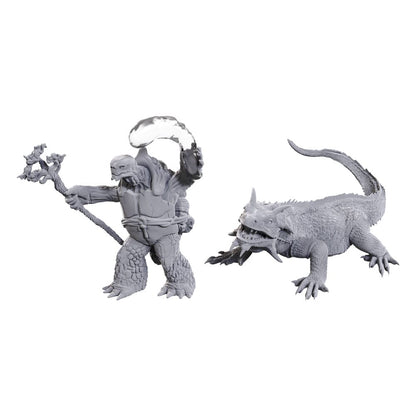 D&D Nolzur's Marvelous Miniatures Miniaturen unbemalt Tortle Druid & Wild Shape Giant Lizard Image 1