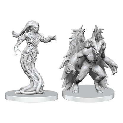 Pathfinder Deep Cuts Miniaturen unbemalt Gylou (Handmaiden Devil) & Ferrugon (Rust Devil) Image 1