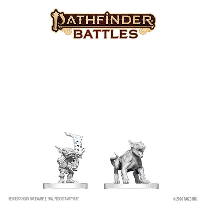 Pathfinder Battles Deep Cuts Miniatur unbemalt Goblin Commando & Goblin Dog 13 cm Image 2