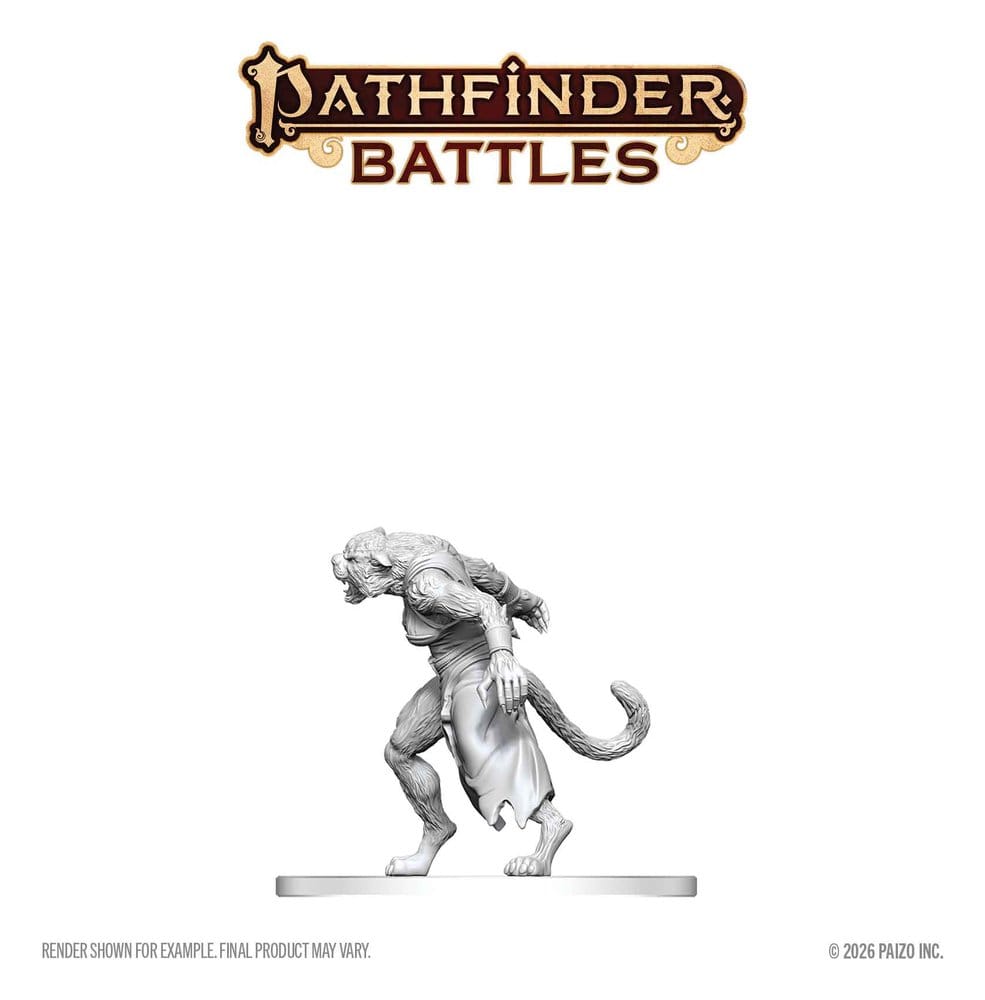 Pathfinder Battles Deep Cuts Miniatur unbemalt Weretiger 13 cm Image 4