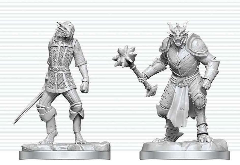 Dungeons & Dragons Nolzur's Marvelous Miniatures Miniatur unbemalt Drachengeborener Paladin & Drachengeborener Knappe 14 cm Image 1