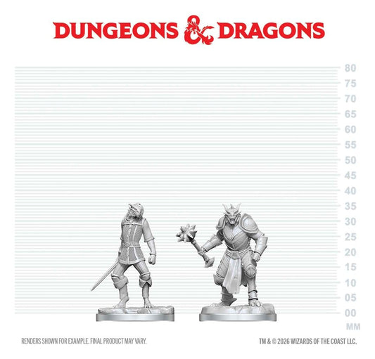 Dungeons & Dragons Nolzur's Marvelous Miniatures Miniatur unbemalt Drachengeborener Paladin & Drachengeborener Knappe 14 cm Image 2