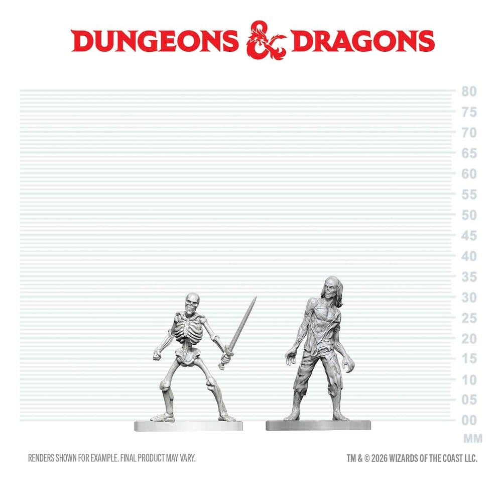 Dungeons & Dragons Nolzur's Marvelous Miniatures Miniatur unbemalt Zombie & Skeleton 14 cm Image 2
