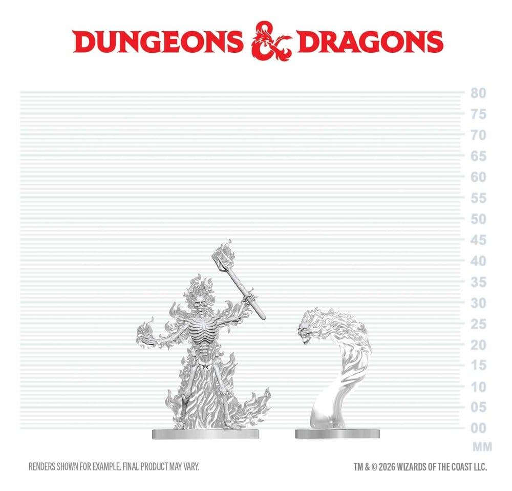 Dungeons & Dragons Nolzur's Marvelous Miniatures Miniatur unbemalt Flammendes Skelett & Flammenschädel 14 cm Image 2