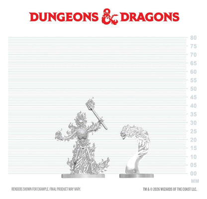 Dungeons & Dragons Nolzur's Marvelous Miniatures Miniatur unbemalt Flammendes Skelett & Flammenschädel 14 cm Image 2