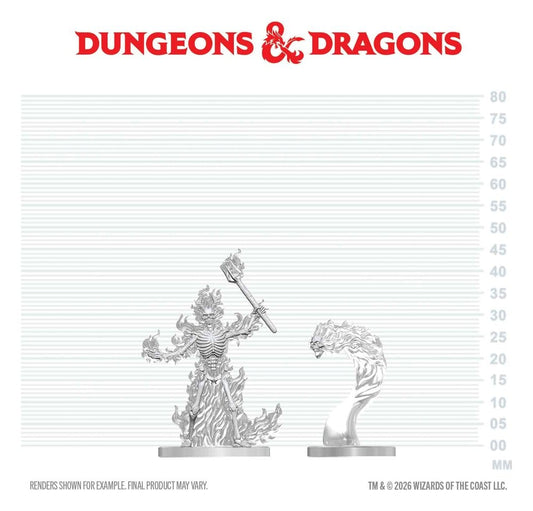 Dungeons & Dragons Nolzur's Marvelous Miniatures Miniatur unbemalt Flammendes Skelett & Flammenschädel 14 cm Image 2