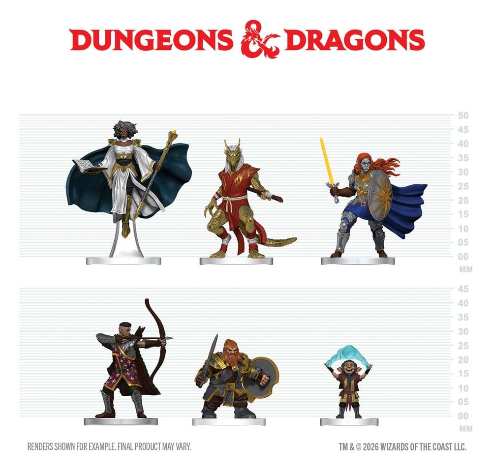 D&D Icons of the Realms Minifiguren Spielerhandbuch - Schwerter & Stäbe Starter-Set 20 cm Image