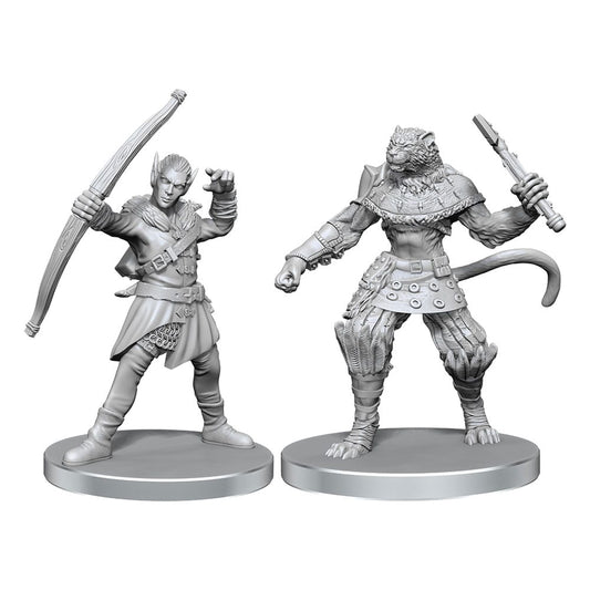 Pathfinder Deep Cuts Miniaturen unbemalt Elf Hunter & Catfolk Bandit Image 1