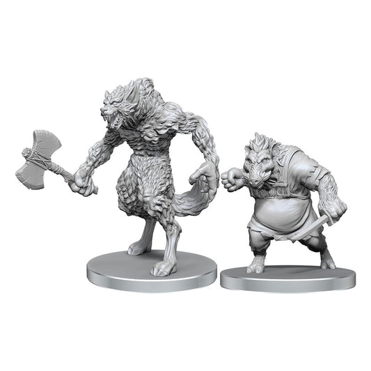 Pathfinder Deep Cuts Miniaturen unbemalt Werewolf & Wereboar Image 1