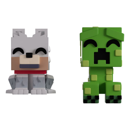 Minecraft Vinyl Figuren Wolf and Creeper Monitor Buddiez Image 1